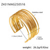Wholesale Stainless Steel 18K Gold Electroplated Geometric Wide Bracelet Fashion Accessories