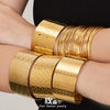Wholesale Stainless Steel 18K Gold Electroplated Geometric Wide Bracelet Fashion Accessories