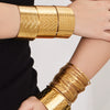 Wholesale Stainless Steel 18K Gold Electroplated Geometric Wide Bracelet Fashion Accessories
