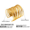 Wholesale Stainless Steel 18K Gold Electroplated Geometric Wide Bracelet Fashion Accessories