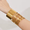 Wholesale Stainless Steel 18K Gold Electroplated Geometric Wide Bracelet Fashion Accessories