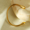 Wholesale Stainless Steel 18K Gold Electroplated Retro C Shaped Earrings And Bracelet For Women