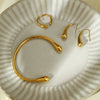 Wholesale Stainless Steel 18K Gold Electroplated Retro C Shaped Earrings And Bracelet For Women
