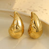 Wholesale Stainless Steel 18K Gold Electroplated Retro Irregular Water Drop Texture Women's Earrings
