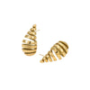 Wholesale Stainless Steel 18K Gold Electroplated Retro Irregular Water Drop Texture Women's Earrings