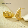 Wholesale Stainless Steel 18K Gold Electroplated Retro Irregular Water Drop Texture Women's Earrings