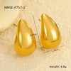Wholesale Stainless Steel 18K Gold Electroplated Retro Irregular Water Drop Texture Women's Earrings