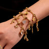 Wholesale 316L Stainless Steel 18K Gold Electroplated 8Shaped Heart Geometric Pattern Pendant Bracelet For Women