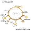 Wholesale 316L Stainless Steel 18K Gold Electroplated 8Shaped Heart Geometric Pattern Pendant Bracelet For Women