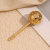 Wholesale Stainless Steel 18K Gold Electroplated Spherical Eightpointed Star Stereo Style Hair Clip For Women