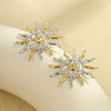 Wholesale Stainless Steel 18K Gold Electroplated Twisted Sun Flower Earrings For Women