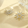 Wholesale Stainless Steel 18K Gold Electroplated Twisted Sun Flower Earrings For Women