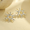 Wholesale Stainless Steel 18K Gold Electroplated Twisted Sun Flower Earrings For Women