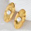 Wholesale Stainless Steel 18K Gold Geometric Square Bow Stud Earrings For Women With Electroplating Treatment