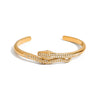 Wholesale Stainless Steel 18K Gold Inlaid Zirconium Snake Open Bracelet Electroplated Nonfading Jewelry