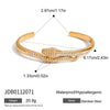 Wholesale Stainless Steel 18K Gold Inlaid Zirconium Snake Open Bracelet Electroplated Nonfading Jewelry