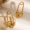 Wholesale Stainless Steel 18K Gold Love Heart Pin Earrings With Electroplating For Women High Fashion All Match Jewelry
