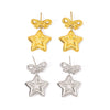 Wholesale Stainless Steel 18K Gold Plated Bow And Star Earrings For Women