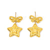 Wholesale Stainless Steel 18K Gold Plated Bow And Star Earrings For Women