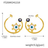 Wholesale 316L Stainless Steel 18K Gold Plated Enamel Glaze Geometric Light Luxury Exaggerated Women's Earrings