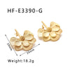 Wholesale Stainless Steel 18K Gold Plated Flower Elegant Retro Earrings For Women Electroplated