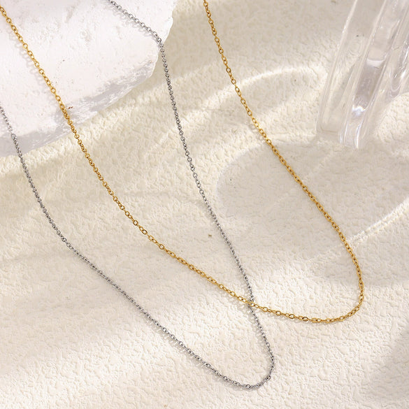 Wholesale Stainless Steel 18K Gold Plated Geometric Cross Chain Necklace For Women