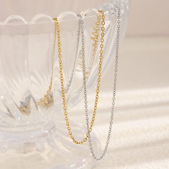 Wholesale Stainless Steel 18K Gold Plated Geometric Cross Chain Necklace For Women