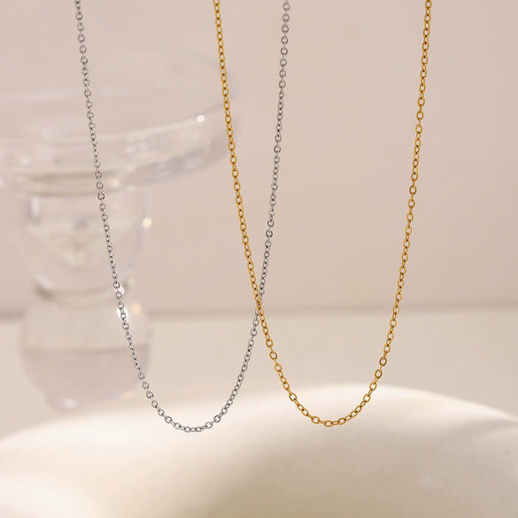 Wholesale Stainless Steel 18K Gold Plated Geometric Cross Chain Necklace For Women