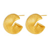Wholesale 316L Stainless Steel 18K Gold Plated Geometric Ctype Twill Nonallergic Women's Earrings