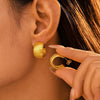 Wholesale 316L Stainless Steel 18K Gold Plated Geometric Ctype Twill Nonallergic Women's Earrings