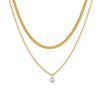 Wholesale Stainless Steel 18K Gold Plated Geometric Multilayer Necklace With Inlaid Zircon For Women