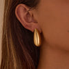 Wholesale Stainless Steel 18K Gold Plated Geometric Pattern Retro Style Women's Earrings