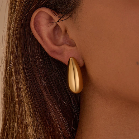 Wholesale Stainless Steel 18K Gold Plated Geometric Pattern Retro Style Women's Earrings