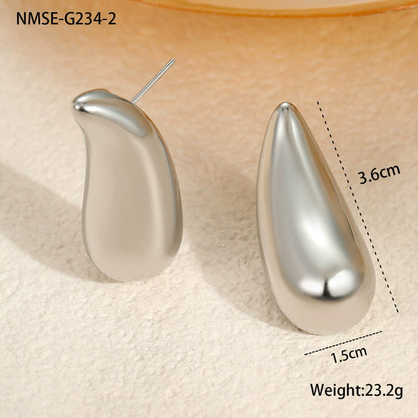 Wholesale Stainless Steel 18K Gold Plated Geometric Pattern Retro Style Women's Earrings