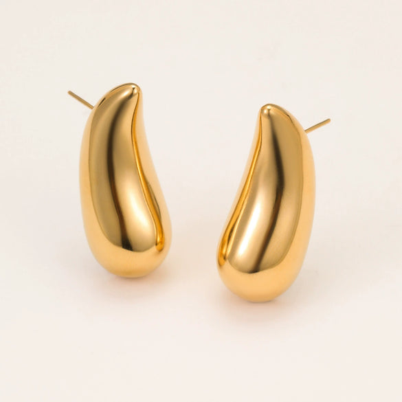 Wholesale Stainless Steel 18K Gold Plated Geometric Pattern Retro Style Women's Earrings