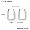 Wholesale 316L Stainless Steel 18K Gold Plated Geometric Rectangular Diamond Earrings For Women