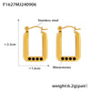 Wholesale 316L Stainless Steel 18K Gold Plated Geometric Rectangular Diamond Earrings For Women