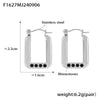 Wholesale 316L Stainless Steel 18K Gold Plated Geometric Rectangular Diamond Earrings For Women