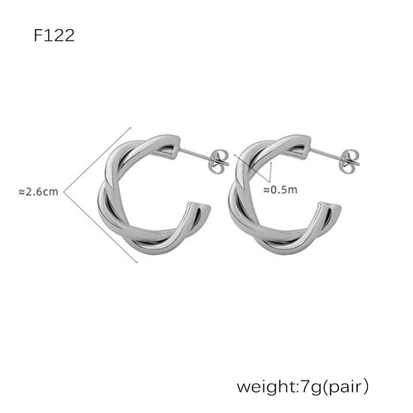 Wholesale Stainless Steel 18K Gold Plated Geometric Style Women's Earrings