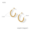 Wholesale Stainless Steel 18K Gold Plated Geometric Style Women's Earrings