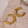 Wholesale Stainless Steel 18K Gold Plated Geometric Style Women's Earrings
