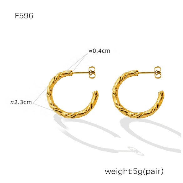 Wholesale Stainless Steel 18K Gold Plated Geometric Style Women's Earrings