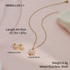Wholesale Stainless Steel 18K Gold Plated Heart Drop Bell Pattern Children's Jewelry Set For Girls Necklace And Earrings