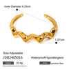 Wholesale Stainless Steel 18K Gold Plated Irregular Hammer Pattern Wave Open Bracelet With Electroplating