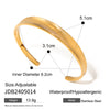 Wholesale Stainless Steel 18K Gold Plated Irregular Hammer Pattern Wave Open Bracelet With Electroplating