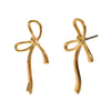 Wholesale Stainless Steel 18K Gold Plated Irregular Sweet Bow Earrings For Women