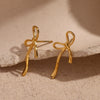 Wholesale Stainless Steel 18K Gold Plated Irregular Sweet Bow Earrings For Women
