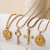 Wholesale 316L Stainless Steel 18K Gold Plated Joker Bow Heart Pendant Accessories In Fashion Style