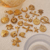 Wholesale 316L Stainless Steel 18K Gold Plated Joker Bow Heart Pendant Accessories In Fashion Style