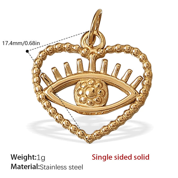 Wholesale 316L Stainless Steel 18K Gold Plated Joker Bow Heart Pendant Accessories In Fashion Style